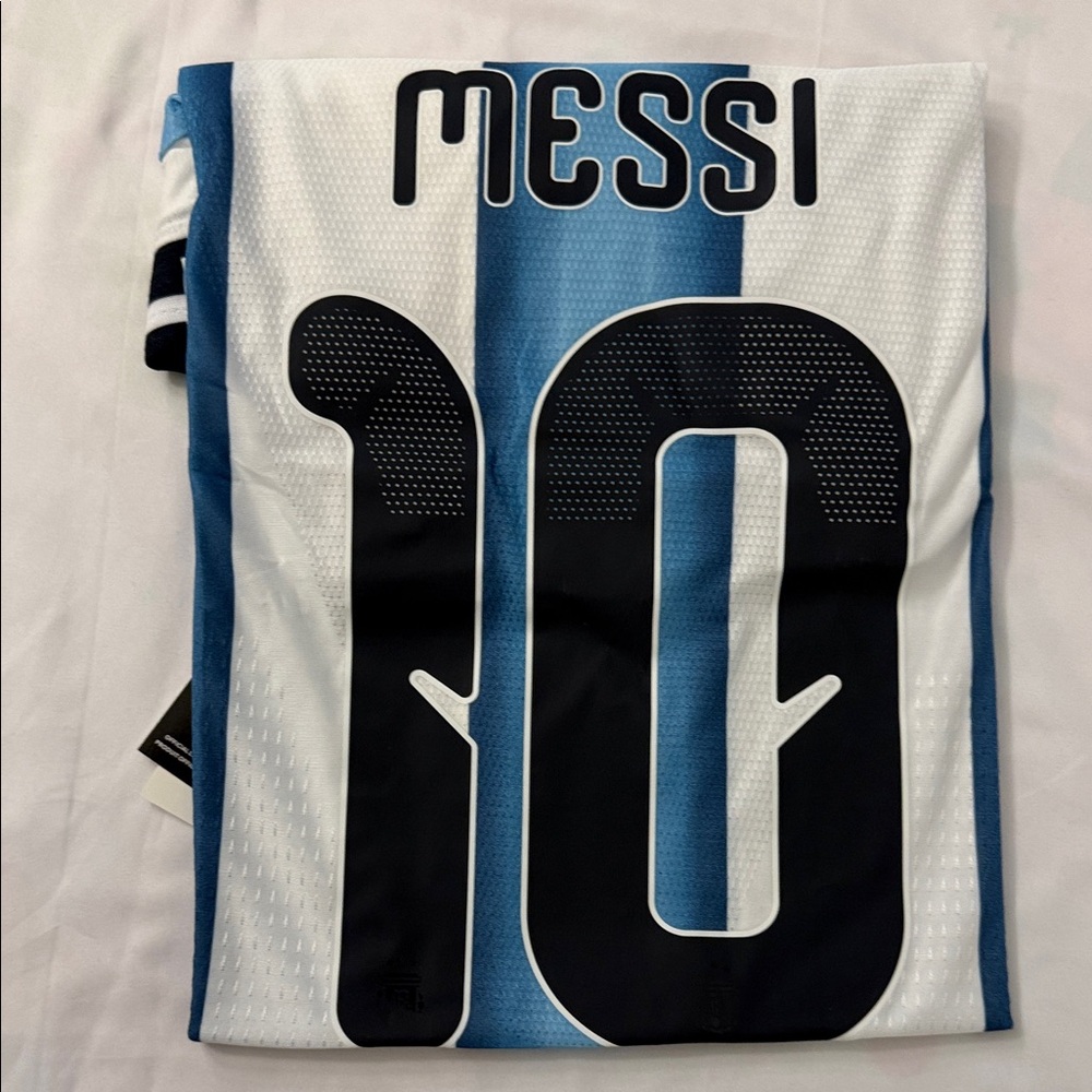 Adidas Light Blue and White Striped Jersey